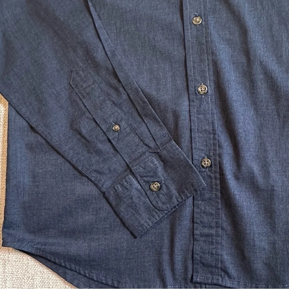 OLD NAVY Everyday Shirt Long Sleeve Regular Fit Top Button Down Navy Men's M - Picture 5 of 13